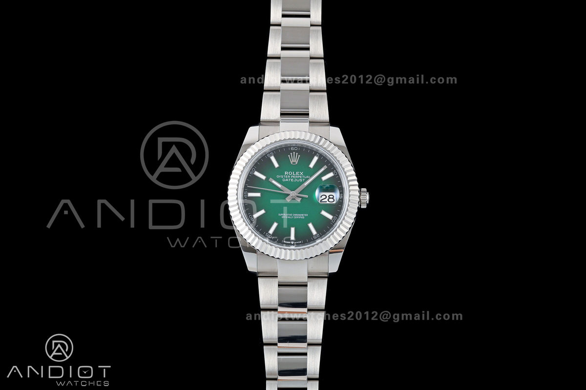 DateJust 41 126334 EWEF 1:1 Best Edition Green Ombre Dial on Oyster Bracelet A3235